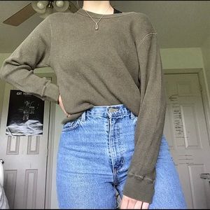 green thermal sweater